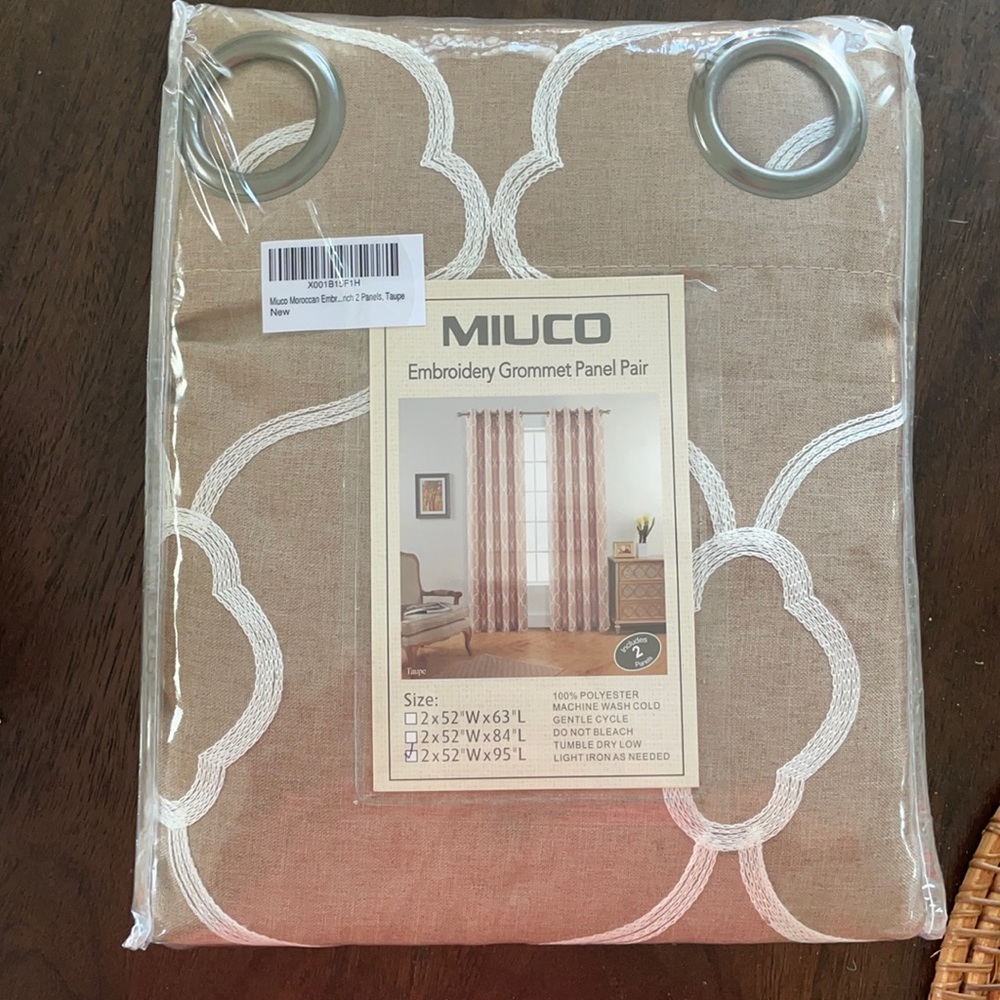 Grommet panels 52” W x 95” L